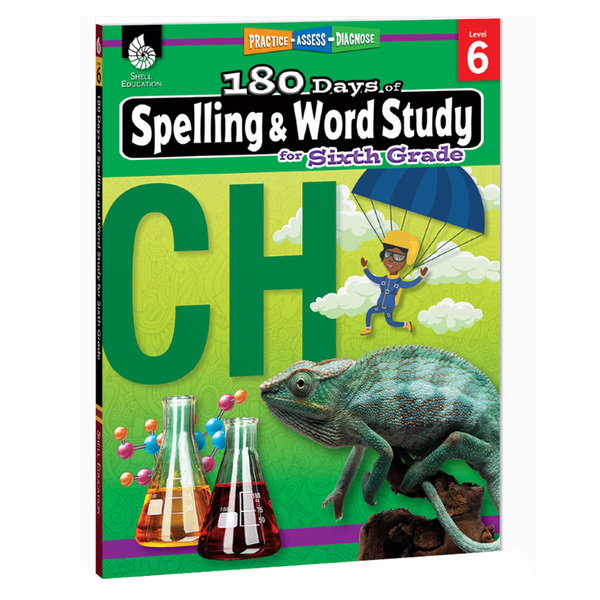 Shell Education 180 Days of Spelling and Word Study for Sixth Grade 28634